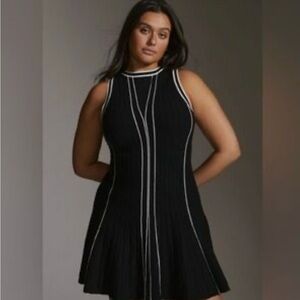 Anthropologie Black and White Midi Dress